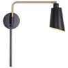 Kenroy Alvar Wall Swing Arm Lamp In Matte Black And Gold -Kenroy Store 63692727 1
