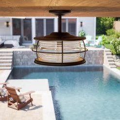 Kenroy Beacon 1-Light Semi Flush In Blackened Gilded Copper -Kenroy Store 63692826 4