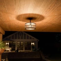 Kenroy Beacon 1-Light Semi Flush In Blackened Gilded Copper -Kenroy Store 63692826 7