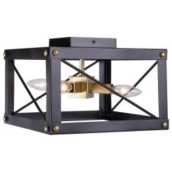 Kenroy Courtney 4-Light Flush Mount In Black And Gold