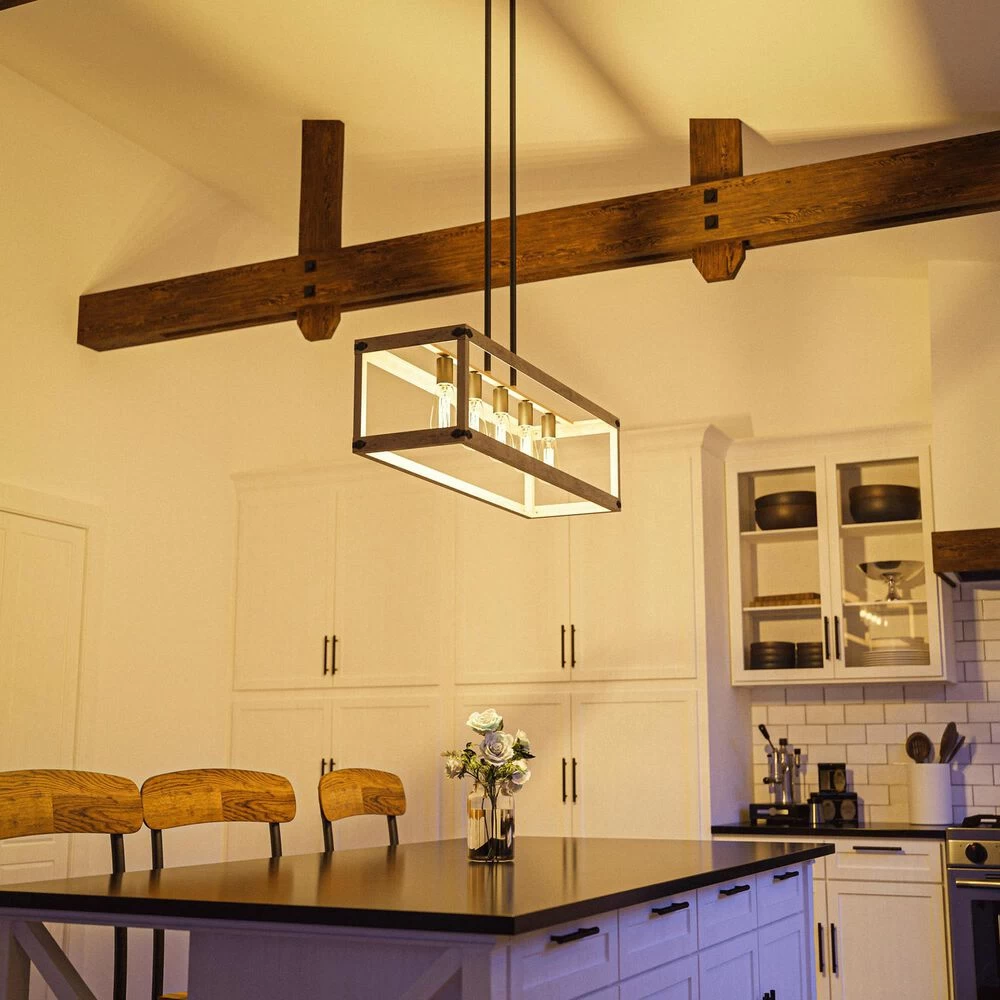 Kenroy Swanson 5-Light Island Light In Distressed White, Graphite And Black 9 Kenroy Swanson 5-Light Island Light In Distressed White, Graphite And Black - Image 7