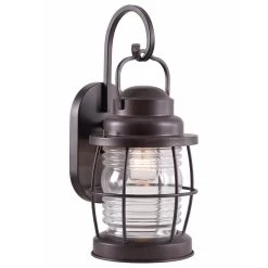 Kenroy Beacon 1-Light Outdoor Wall Lantern In Blackened Gilded Copper