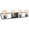 Kenroy Carleigh 4-Light Vanity In Matte Black And Antique Brass 1 Kenroy Carleigh 4-Light Vanity In Matte Black And Antique Brass -Kenroy Store 63694400 1