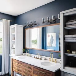 Kenroy Carleigh 4-Light Vanity In Matte Black And Antique Brass -Kenroy Store 63694400 7