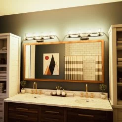 Kenroy Carleigh 4-Light Vanity In Matte Black And Antique Brass -Kenroy Store 63694400 8