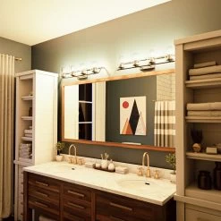 Kenroy Carleigh 4-Light Vanity In Matte Black And Antique Brass -Kenroy Store 63694400 9