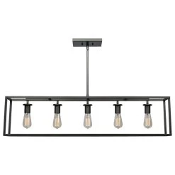 Kenroy Cubed 5-Light Island Light In Graphite