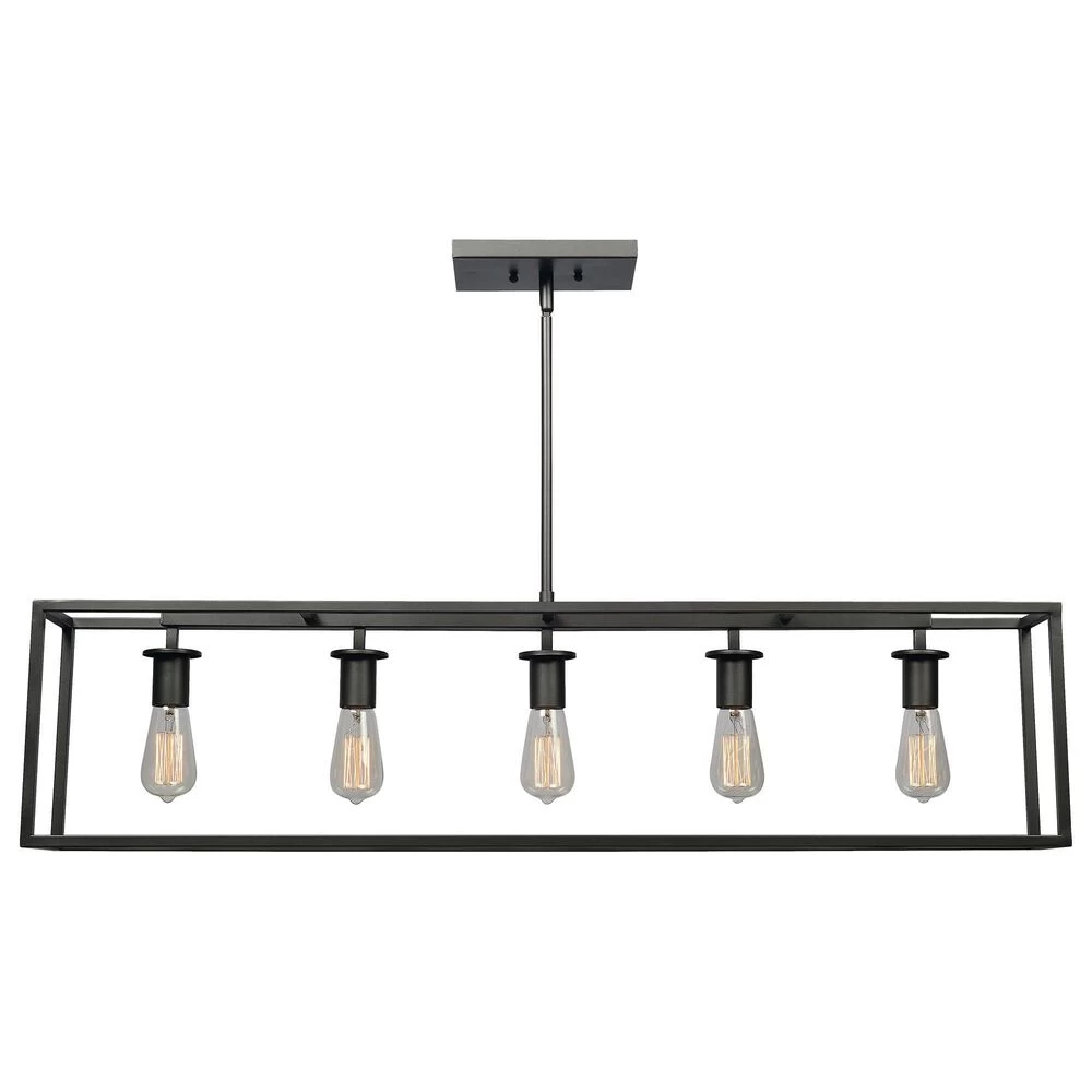 Kenroy Cubed 5-Light Island Light In Graphite 3 Kenroy Cubed 5-Light Island Light In Graphite