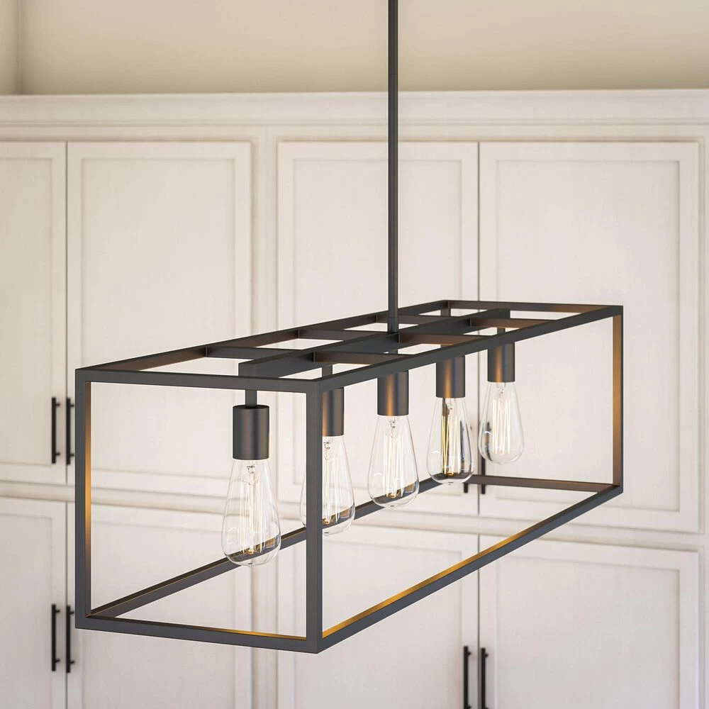 Kenroy Cubed 5-Light Island Light In Graphite 4 Kenroy Cubed 5-Light Island Light In Graphite - Image 2