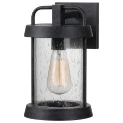 Kenroy Gavin 1-Light Small Outdoor Wall Lantern In Forged Graphite