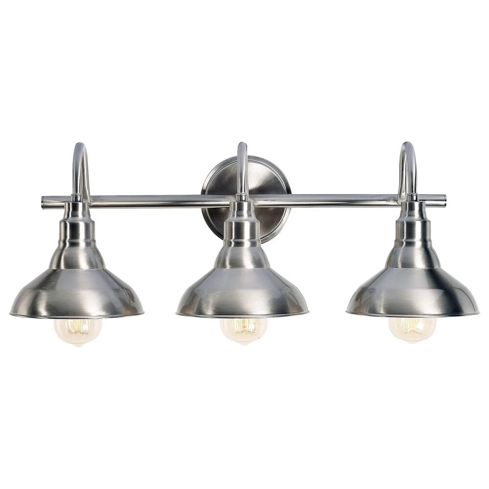 Kenroy Dale 3-Light Vanity In Brushed Steel 3 Kenroy Dale 3-Light Vanity In Brushed Steel