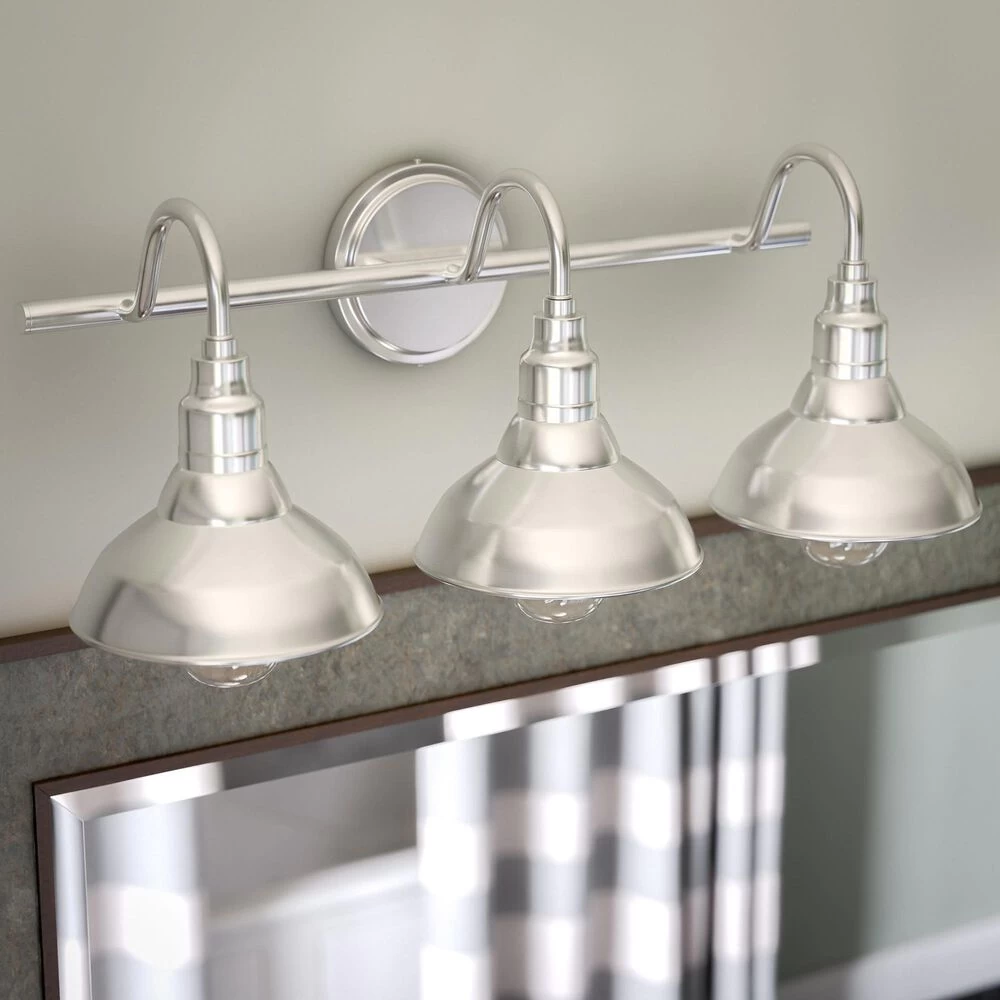 Kenroy Dale 3-Light Vanity In Brushed Steel 4 Kenroy Dale 3-Light Vanity In Brushed Steel - Image 2