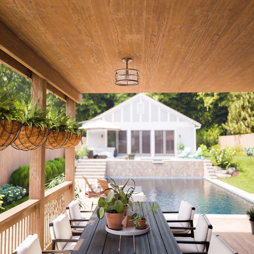 Kenroy Beacon 1-Light Convertible Flush In Flint 8 Kenroy Beacon 1-Light Convertible Flush In Flint - Image 6