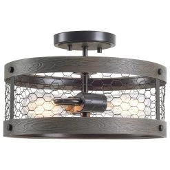 Kenroy Cozy 2-Light Semi-Flush Mount In Oil Rubbed Bronze
