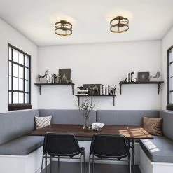 Kenroy Cozy 2-Light Semi-Flush Mount In Oil Rubbed Bronze -Kenroy Store 63694939 7