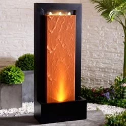Andora 47 1/4" High Rust And Black LED Waterfall Fountain