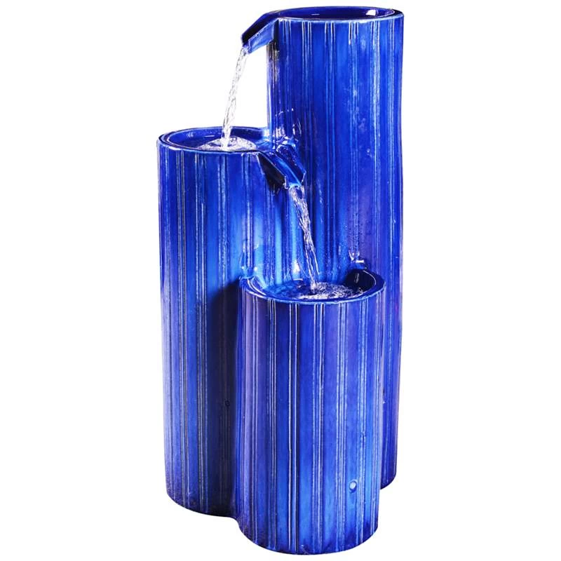 Antiguo 30" High Blue Ceramic Cascading Floor Fountain 4 Antiguo 30" High Blue Ceramic Cascading Floor Fountain - Image 2