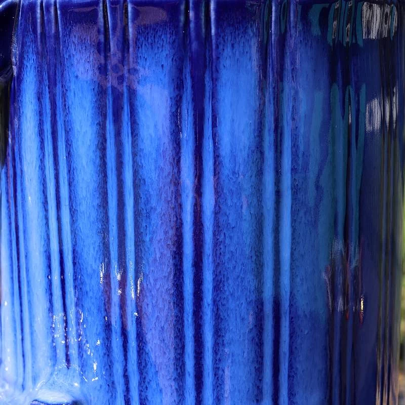 Antiguo 30" High Blue Ceramic Cascading Floor Fountain 7 Antiguo 30" High Blue Ceramic Cascading Floor Fountain - Image 5