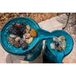 Blue Glaze 36" High Plug-In 4-Level Indoor-Outdoor Water Fountain -Kenroy Store blue glaze 36 inch high plug in 4 level indoor outdoor water fountain 66j05views1