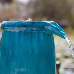 Blue Glaze 36" High Plug-In 4-Level Indoor-Outdoor Water Fountain -Kenroy Store blue glaze 36 inch high plug in 4 level indoor outdoor water fountain 66j05views2