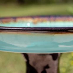 Brandy 22" High Teal Blue Ceramic Garden Birdbath -Kenroy Store brandy 22 inch high teal blue ceramic garden birdbath 78f14views3
