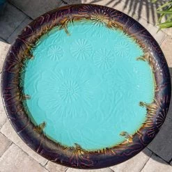 Brandy 22" High Teal Blue Ceramic Garden Birdbath -Kenroy Store brandy 22 inch high teal blue ceramic garden birdbath 78f14views4