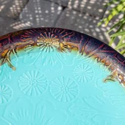 Brandy 22" High Teal Blue Ceramic Garden Birdbath -Kenroy Store brandy 22 inch high teal blue ceramic garden birdbath 78f14views5