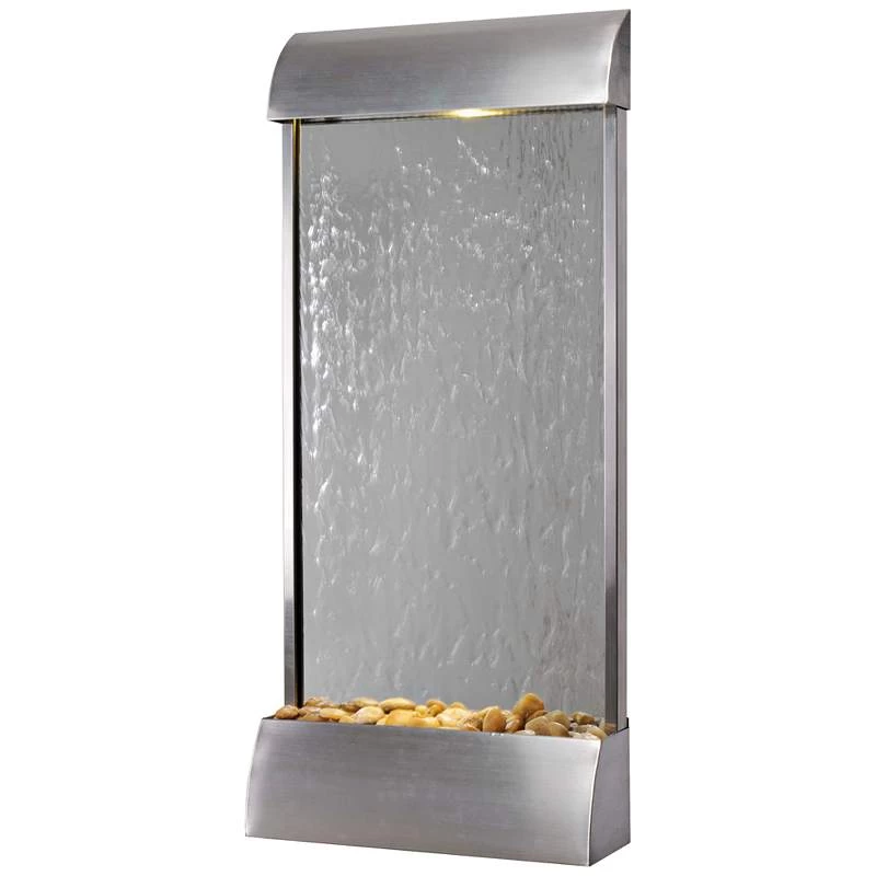 Breckenridge 42" High Steel Mirror LED Outdoor Wall Fountain 4 Breckenridge 42" High Steel Mirror LED Outdoor Wall Fountain - Image 2