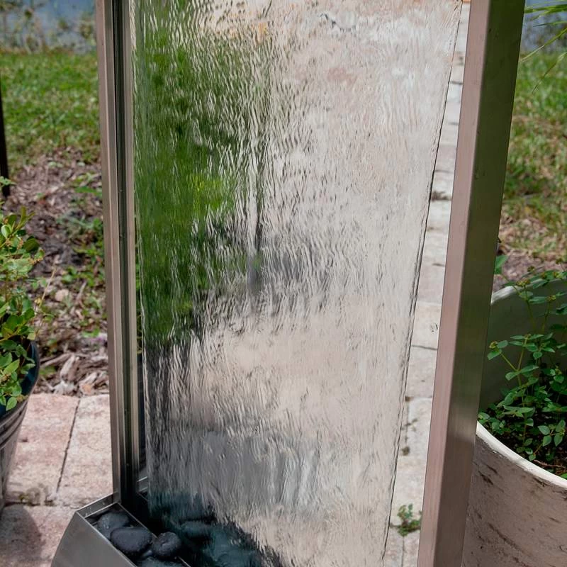 Breckenridge 42" High Steel Mirror LED Outdoor Wall Fountain 5 Breckenridge 42" High Steel Mirror LED Outdoor Wall Fountain - Image 3