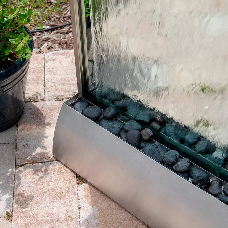 Breckenridge 42" High Steel Mirror LED Outdoor Wall Fountain 6 Breckenridge 42" High Steel Mirror LED Outdoor Wall Fountain - Image 4