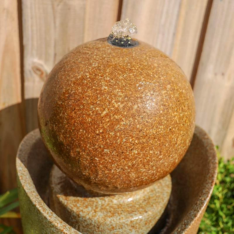 Catarina 34 1/4" High Umber Ceramic Patio Bubbler Fountain 4 Catarina 34 1/4" High Umber Ceramic Patio Bubbler Fountain - Image 2