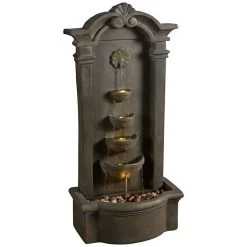 Cathedral 44" Traditional Stone Floor Fountain With Lights -Kenroy Store cathedral 44 inch traditional stone floor fountain with lights 66k44