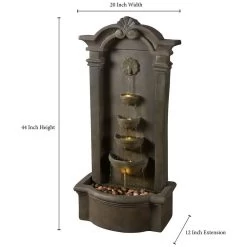 Cathedral 44" Traditional Stone Floor Fountain With Lights -Kenroy Store cathedral 44 inch traditional stone floor fountain with lights 66k44views1