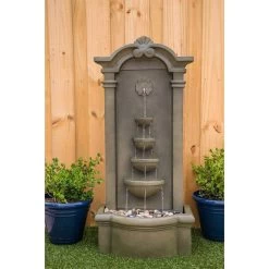 Cathedral 44" Traditional Stone Floor Fountain With Lights -Kenroy Store cathedral 44 inch traditional stone floor fountain with lights 66k44views2