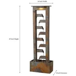 Channel 49" High Slate Stone Waterfall Fountain With Light -Kenroy Store channel 49 inch high slate stone waterfall fountain with light 66k46views1