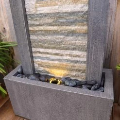 Gantry 48"H Gray And Cream LED Indoor/Outdoor Floor Fountain -Kenroy Store gantry 48 inchh gray and cream led indoor outdoor floor fountain 78e52views4