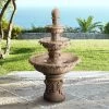 Ibiza 45" High 3-Tiered Sandstone Garden Fountain With Light 1 Ibiza 45" High 3-Tiered Sandstone Garden Fountain With Light -Kenroy Store ibiza 45 inch high 3 tiered sandstone garden fountain with light 66h82cropped