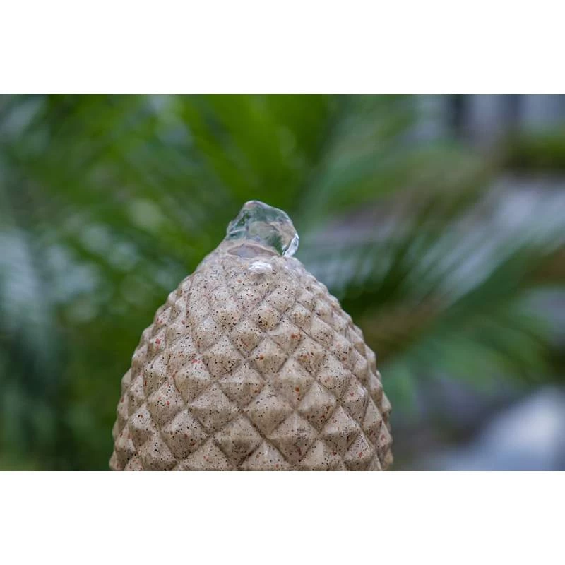 Ibiza 45" High 3-Tiered Sandstone Garden Fountain With Light 7 Ibiza 45" High 3-Tiered Sandstone Garden Fountain With Light - Image 5