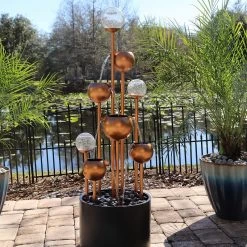 Icarus 47 1/4"H Copper And Black Cascading Floor Fountain 9 Icarus 47 1/4"H Copper And Black Cascading Floor Fountain -Kenroy Store icarus 47 and one quarter inchh copper and black cascading floor fountain 85a53views1