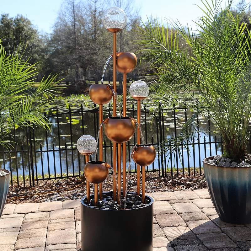 Icarus 47 1/4"H Copper And Black Cascading Floor Fountain 4 Icarus 47 1/4"H Copper And Black Cascading Floor Fountain - Image 2