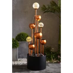Icarus 47 1/4"H Copper And Black Cascading Floor Fountain 10 Icarus 47 1/4"H Copper And Black Cascading Floor Fountain -Kenroy Store icarus 47 and one quarter inchh copper and black cascading floor fountain 85a53views2