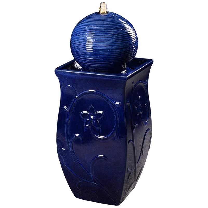 Kenroy Home Breanne 33 1/4" High Cobalt LED Floor Fountain 4 Kenroy Home Breanne 33 1/4" High Cobalt LED Floor Fountain - Image 2