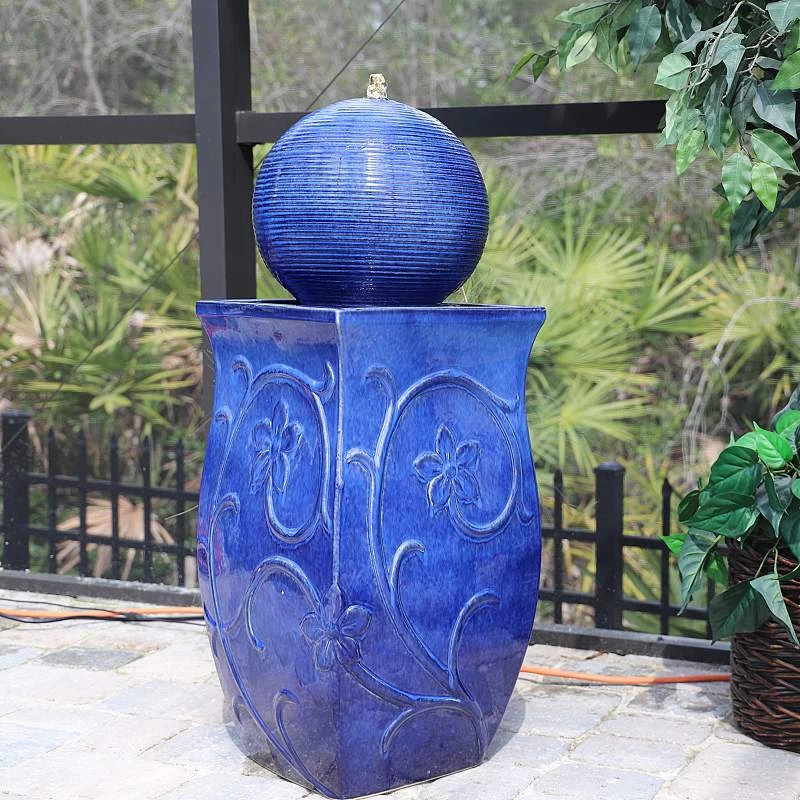 Kenroy Home Breanne 33 1/4" High Cobalt LED Floor Fountain 3 Kenroy Home Breanne 33 1/4" High Cobalt LED Floor Fountain