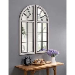 Kenroy Home Doublet White 15" X 42" Wall Mirrors Set Of 2