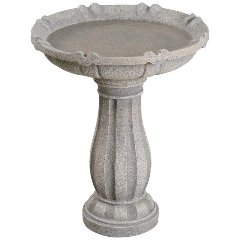 Kenroy Home Frost 22" High Light Stone Outdoor Bird Bath 4 Kenroy Home Frost 22" High Light Stone Outdoor Bird Bath - Image 2