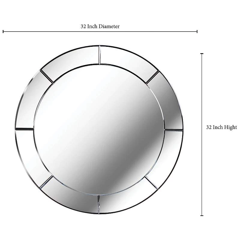 Kenroy Home Miere Cut Glass 32" Round Frameless Mirror 6 Kenroy Home Miere Cut Glass 32" Round Frameless Mirror - Image 4