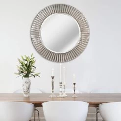 Kenroy Home North Beach Silver 34" Round Wall Mirror -Kenroy Store kenroy home north beach silver 34 inch round wall mirror 62f06views1