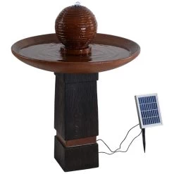 Kenroy Home Oswego 31 1/2" High Copper Solar LED Fountain -Kenroy Store kenroy home oswego 31 and one half inch high copper solar led fountain 860h0