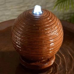 Kenroy Home Oswego 31 1/2" High Copper Solar LED Fountain -Kenroy Store kenroy home oswego 31 and one half inch high copper solar led fountain 860h0views4