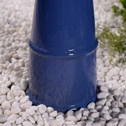 Kenroy Home Otaki 21 1/2"H Blue Ceramic Outdoor Bird Bath -Kenroy Store kenroy home otaki 21 and one half inchh blue ceramic outdoor bird bath 863h0views4